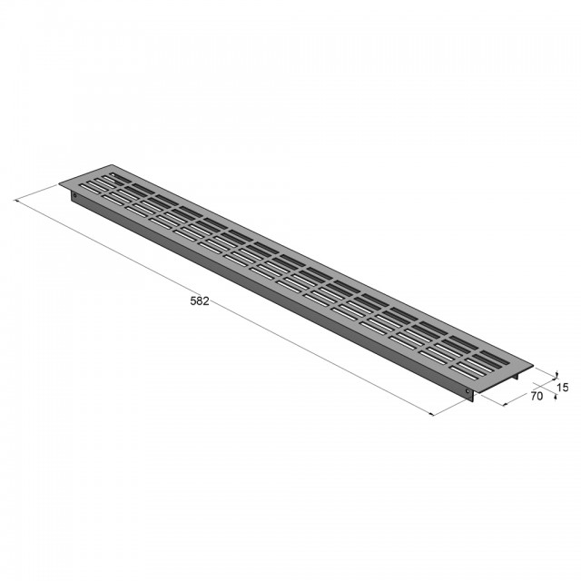 VENTILATION GRILLE COVER 7x58cm / MAT ALUMINIUM